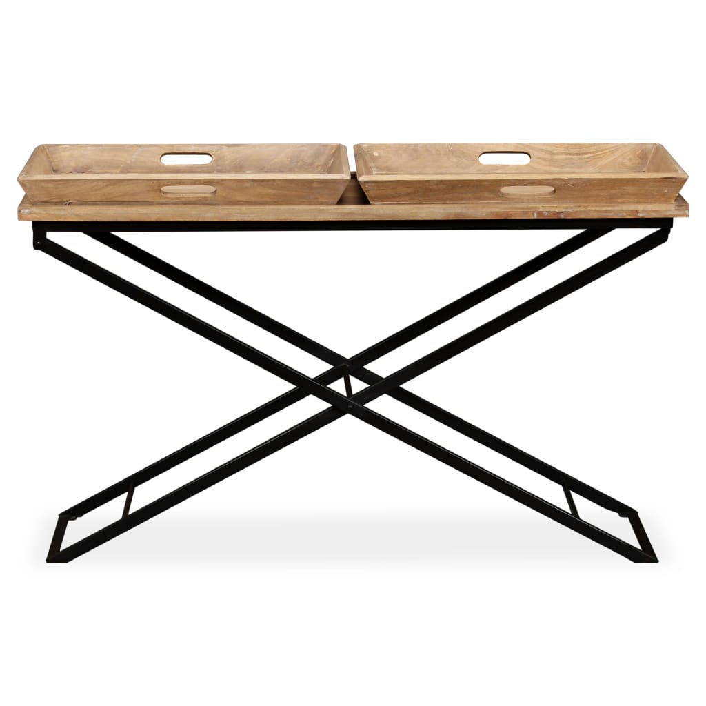 Mesa consola madeira de mangueira maciça 130x40x80 cm