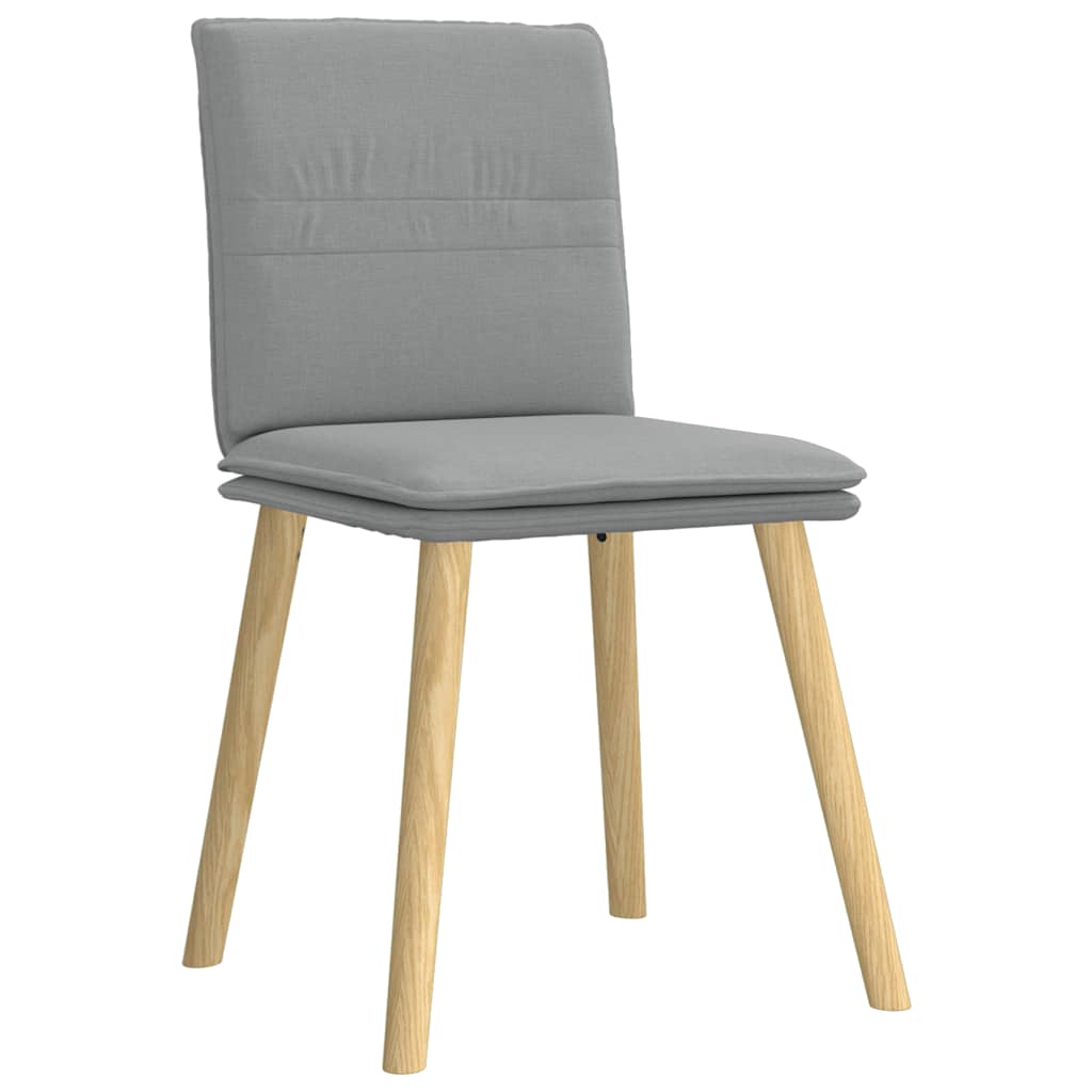 Cadeiras de jantar 6 pcs tecido cinzento-claro