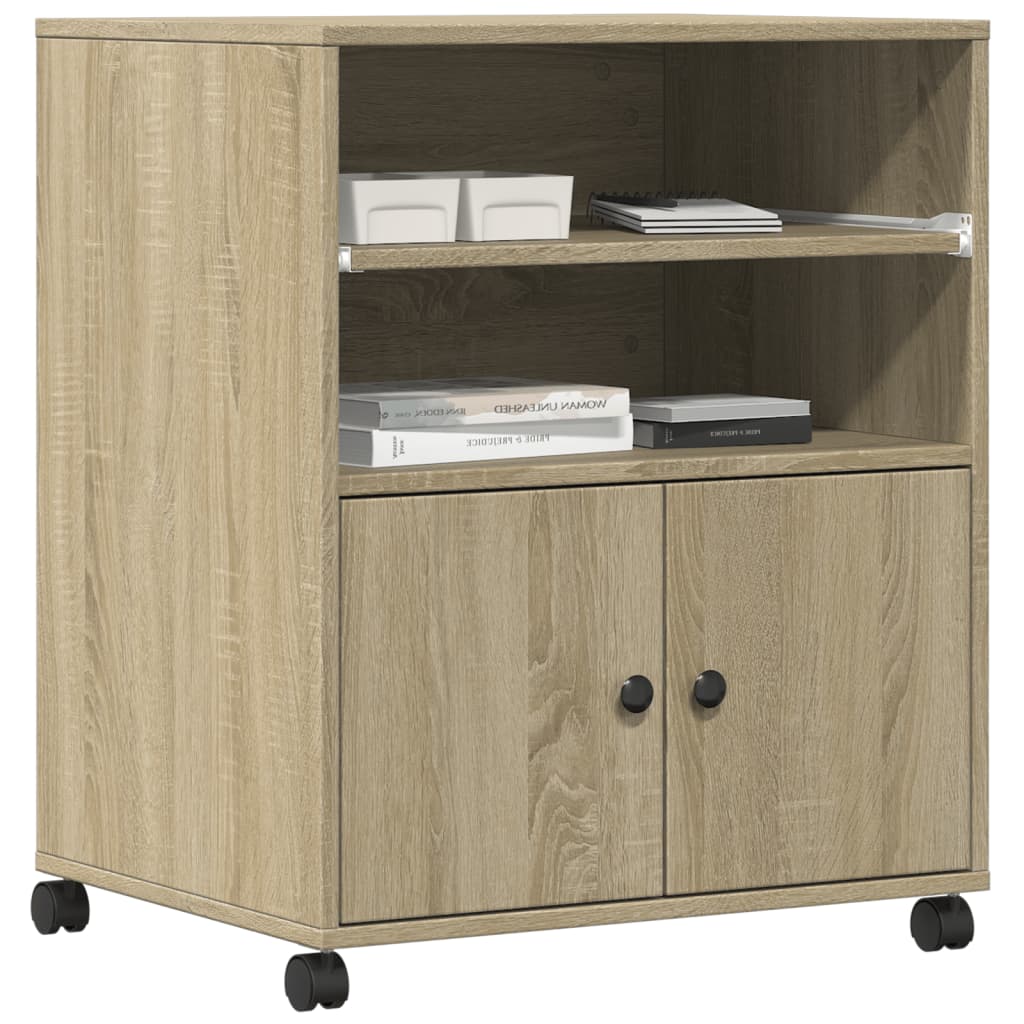 Suporte para impressora com rodas 60x48x74 cm carvalho sonoma
