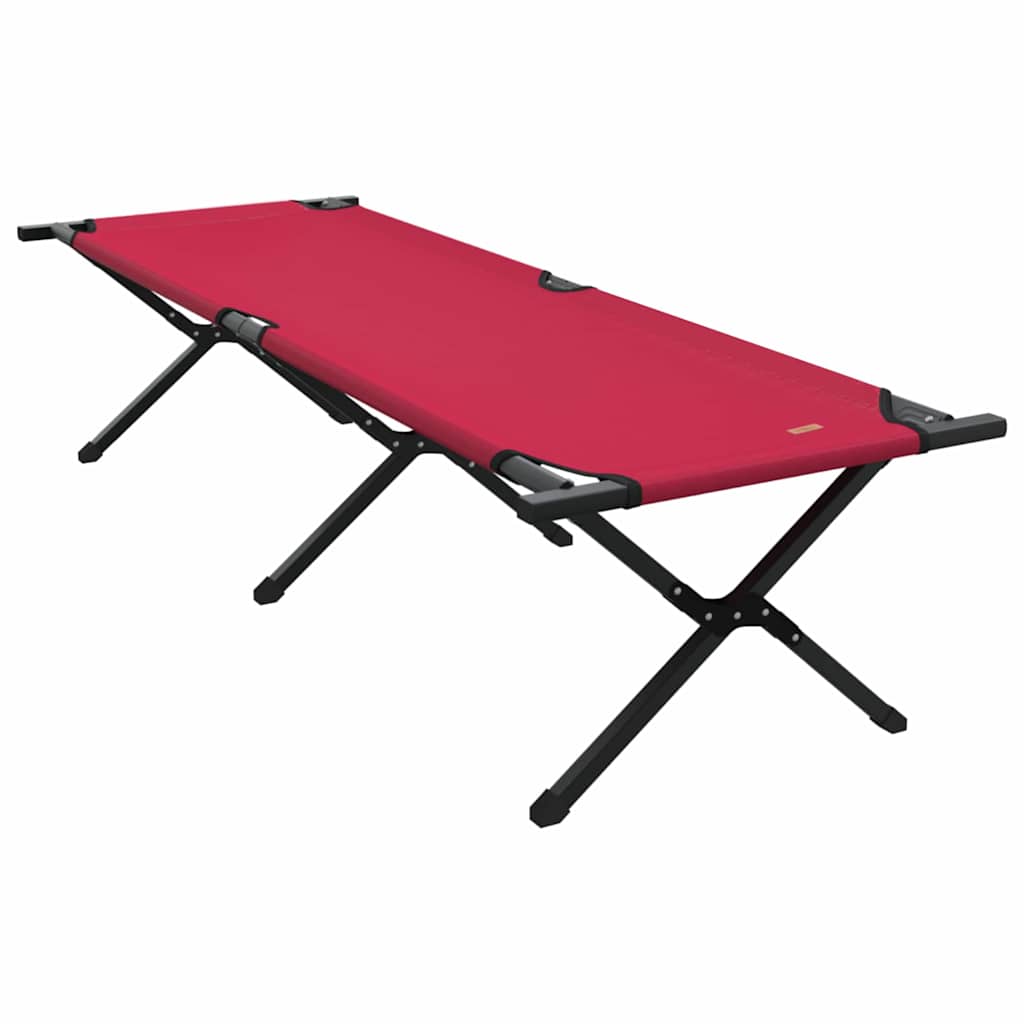 Cama de camping dobrável manual vermelho 193 x 69 x 45 cm
