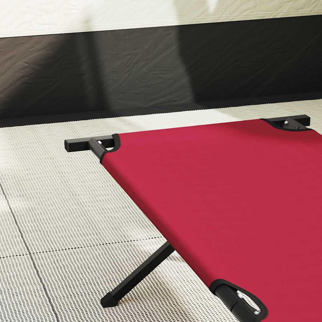 Cama de camping dobrável manual vermelho 193 x 69 x 45 cm