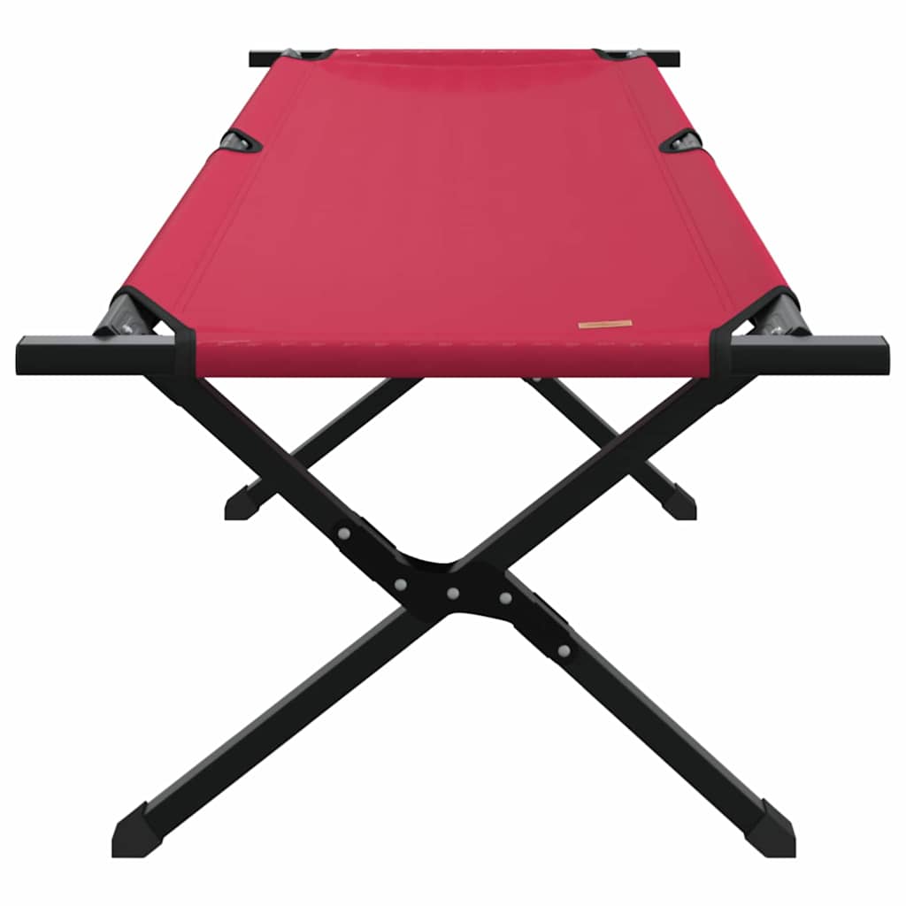 Cama de camping dobrável manual vermelho 193 x 69 x 45 cm
