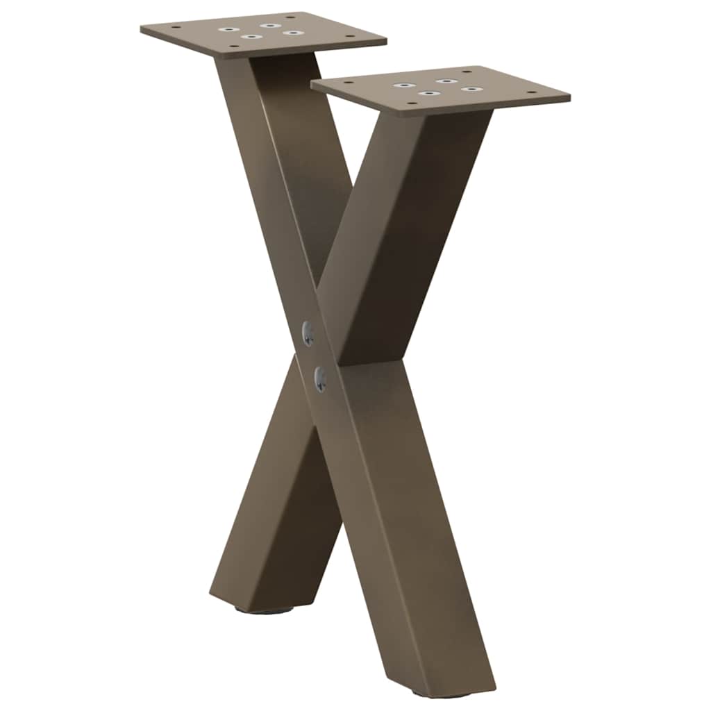 Pés para mesa de centro em formato de x, 2 peças, aço natural, 30x(30-31) cm, aço