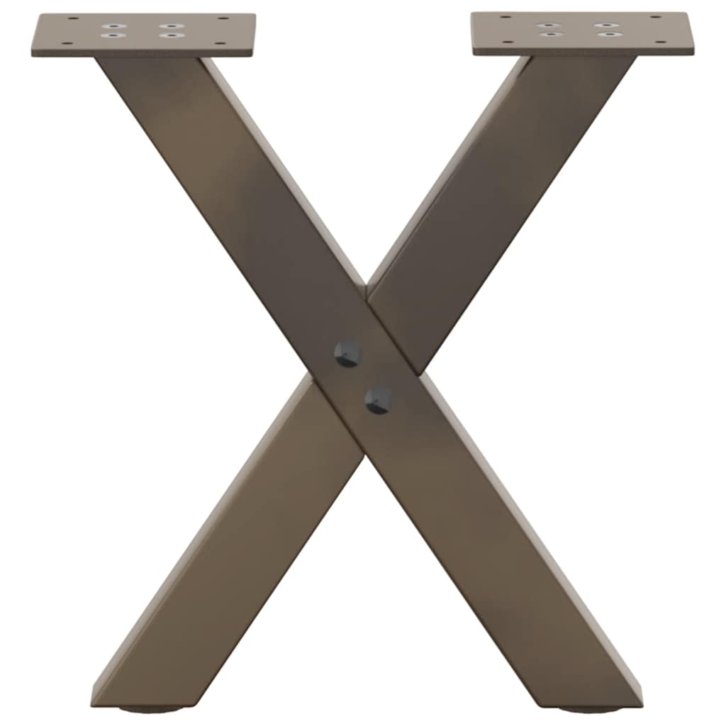 Pés para mesa de centro em formato de x, 2 peças, aço natural, 30x(30-31) cm, aço