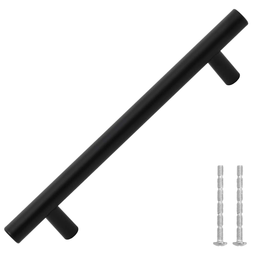 Puxadores para móveis 10 pcs 128 mm aço inoxidável preto
