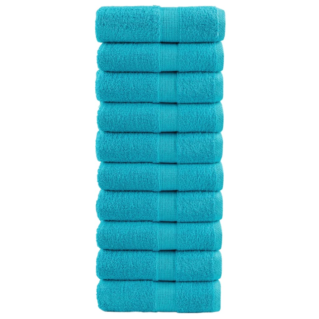 Toalhas de rosto premium solund 10 unidades turquesa 30x30 cm 600 g/m²