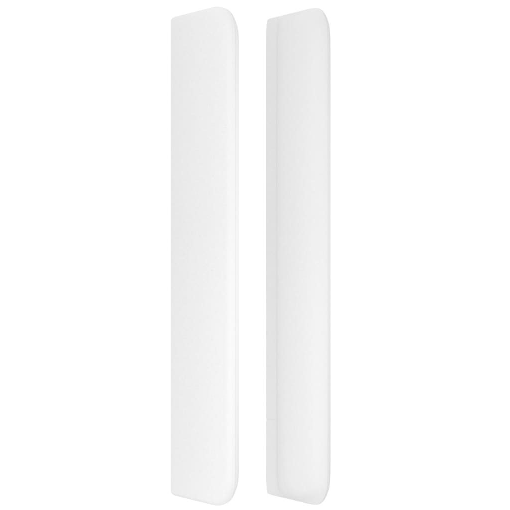 Cabeceira cama c/ abas couro artificial 203x16x118/128cm branco