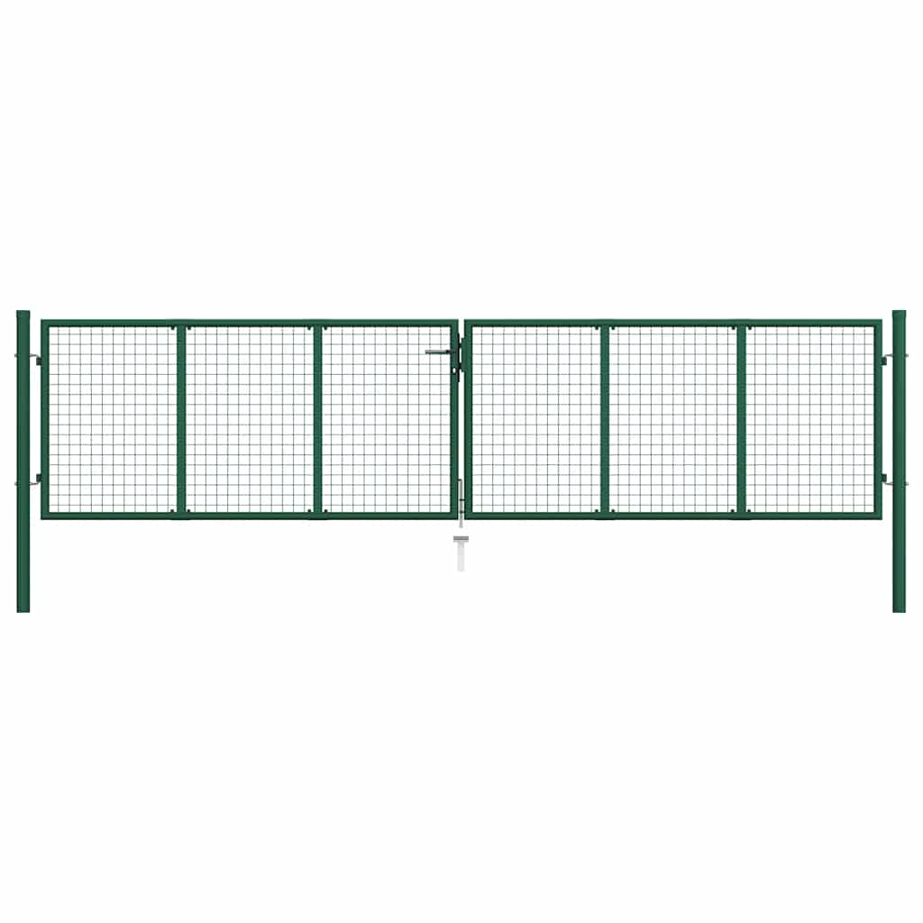 Portão de jardim em tela de aço 400x100 cm verde
