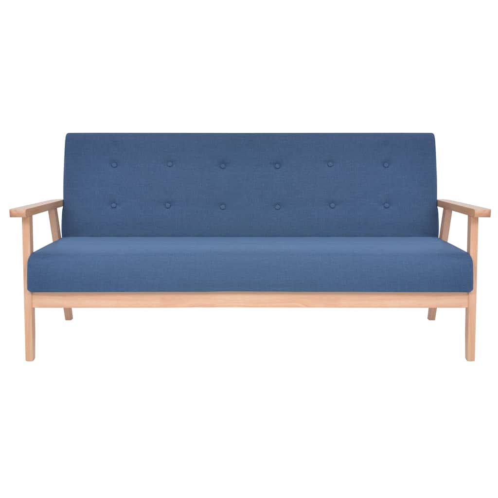 Conjunto de sofás 2 pcs tecido azul