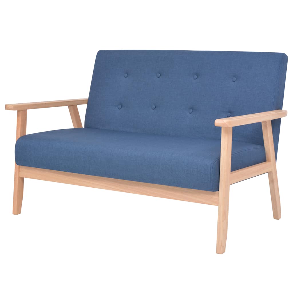 Conjunto de sofás 2 pcs tecido azul