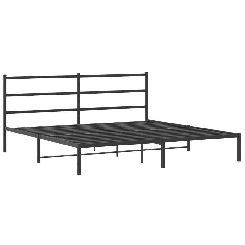 Estrutura de cama com cabeceira 193x203 cm metal preto
