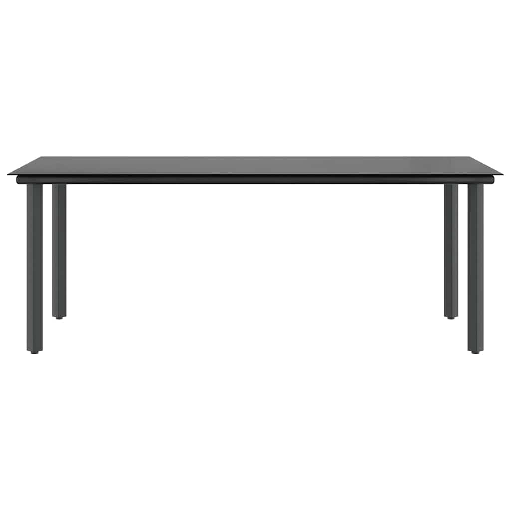 Conjunto jantar jardim 7 peças almofadas vidro vime PE castanho