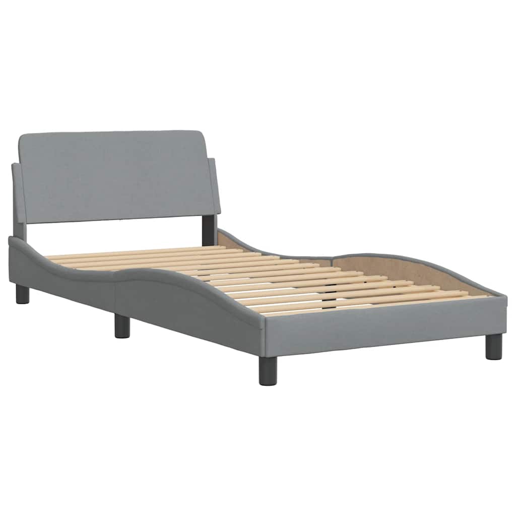 Estrutura de cama dover 100x200 cm tecido cinzento-claro