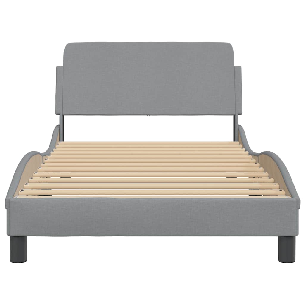 Estrutura de cama dover 100x200 cm tecido cinzento-claro