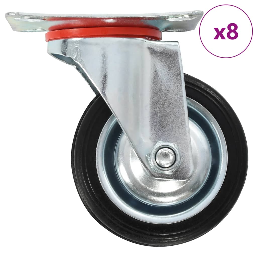 8 Pcs rodas giratórias 75 mm