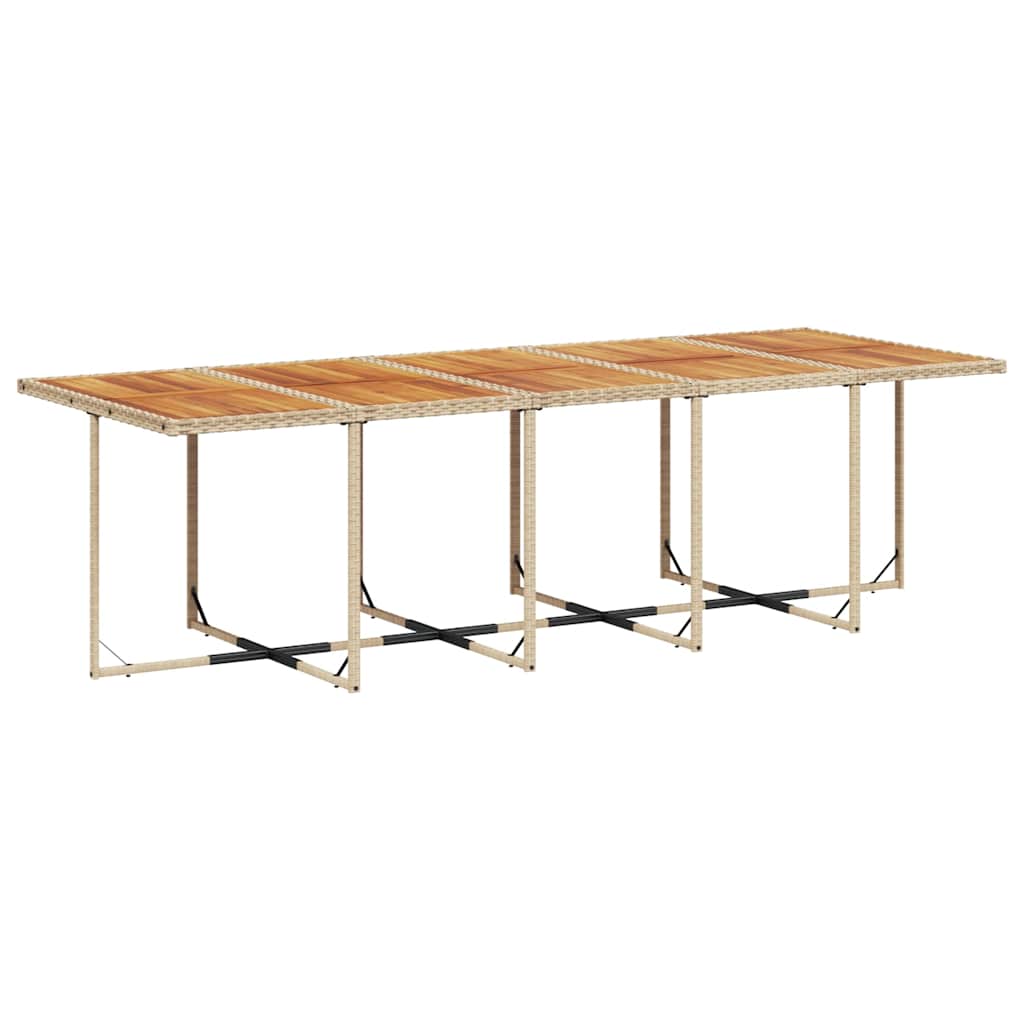 15 Pcs conjunto de jantar p/ jardim com almofadões vime PE bege