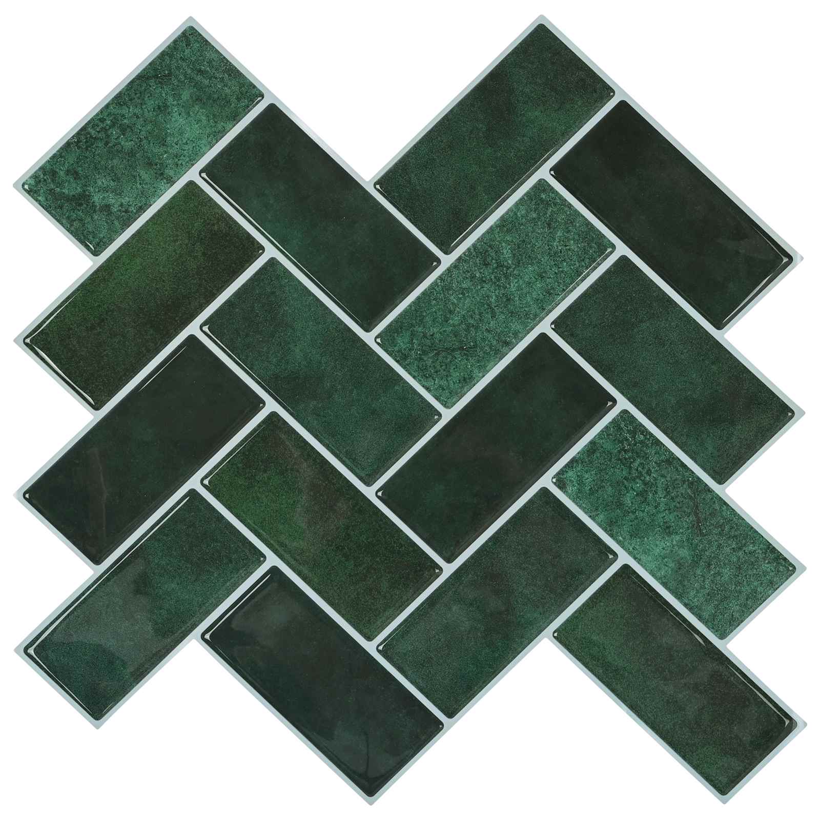 Azulejo chevron 50 unid. verde-escuro 30 x 30 cm