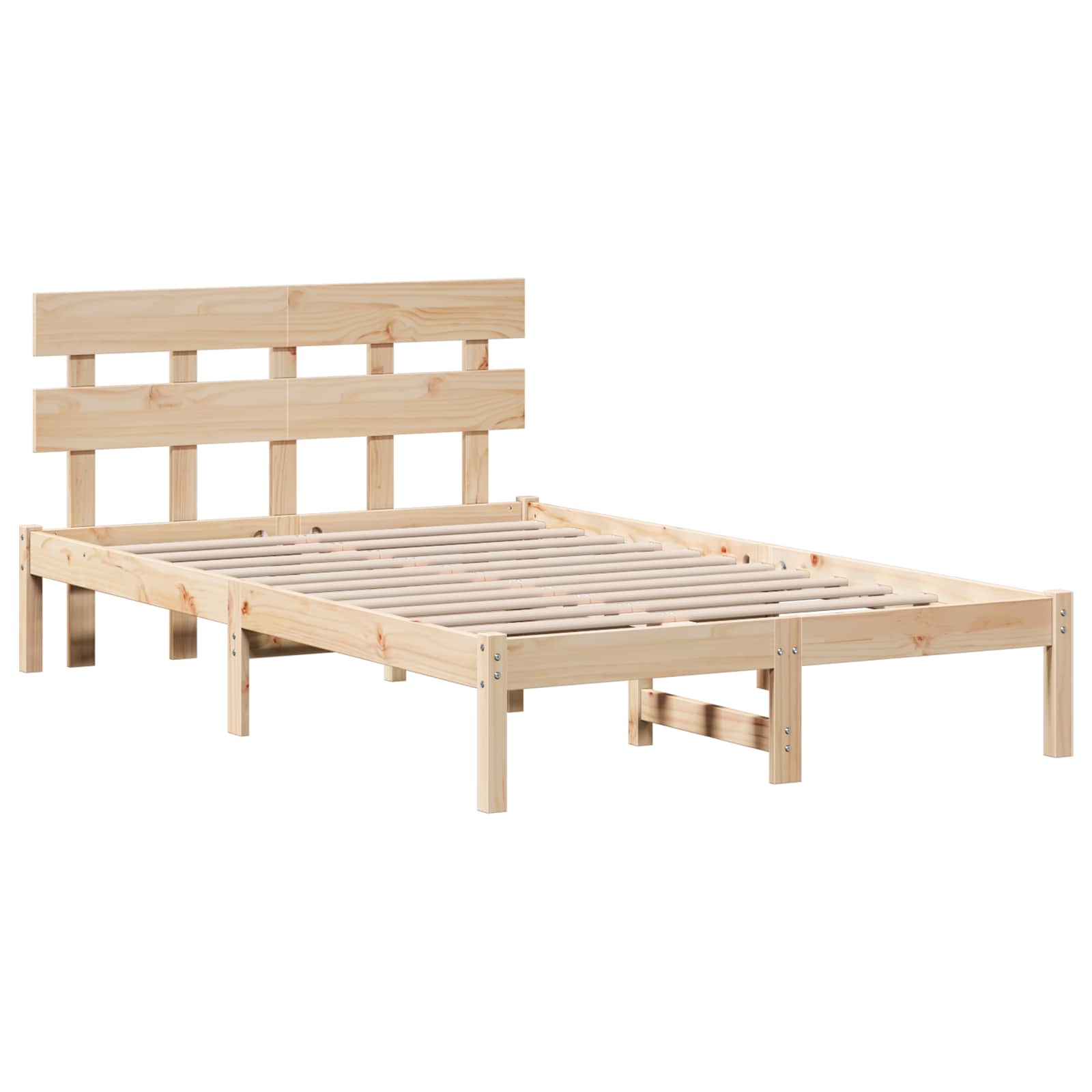 Estrutura da cama castanho 135 x 190 cm madeira de pinho maciça