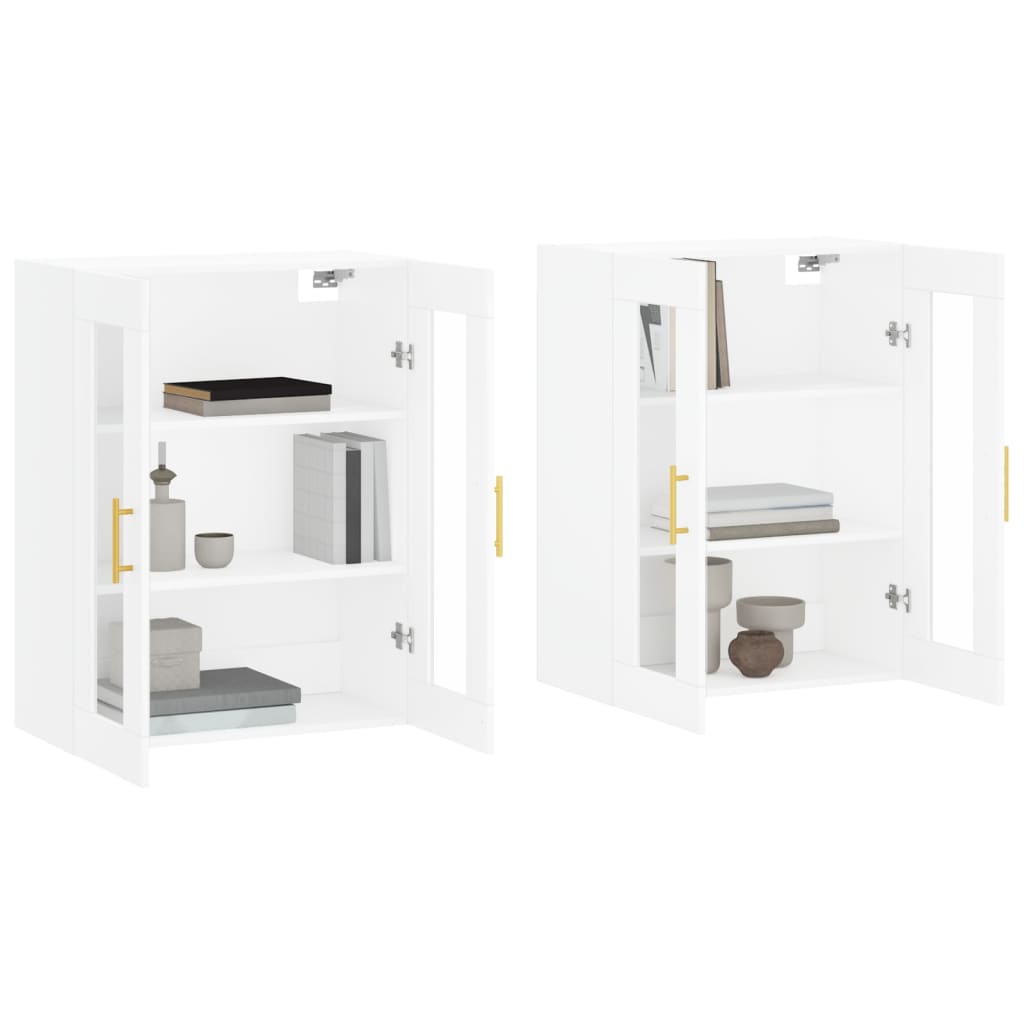 Móveis de parede 2 pcs derivados de madeira branco