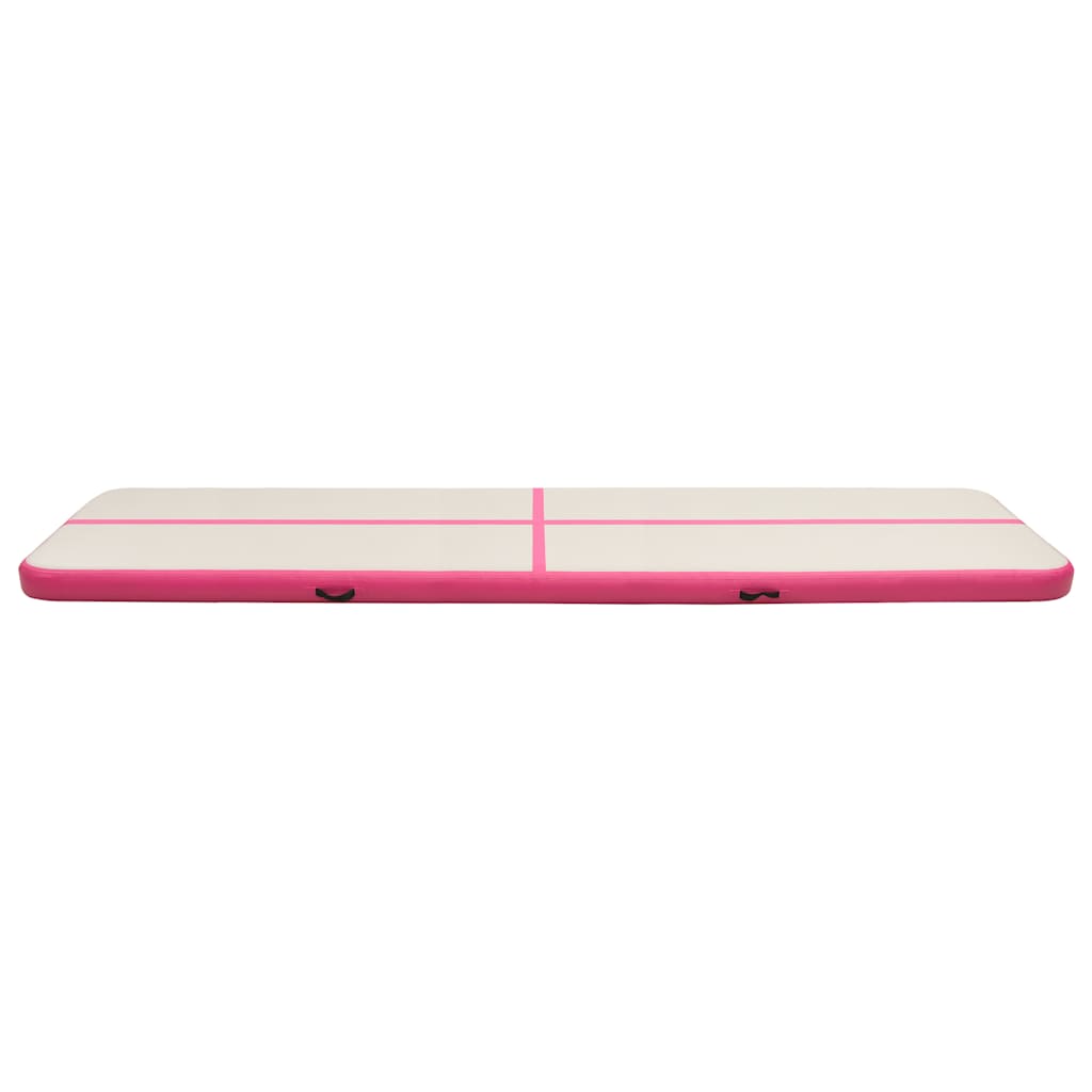 Colchão de ginástica insuflável c/ bomba 600x100x20 cm PVC rosa