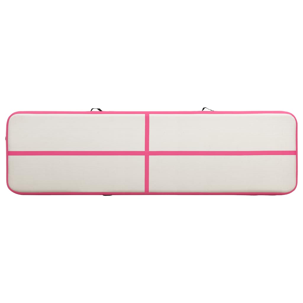 Colchão de ginástica insuflável c/ bomba 600x100x20 cm PVC rosa