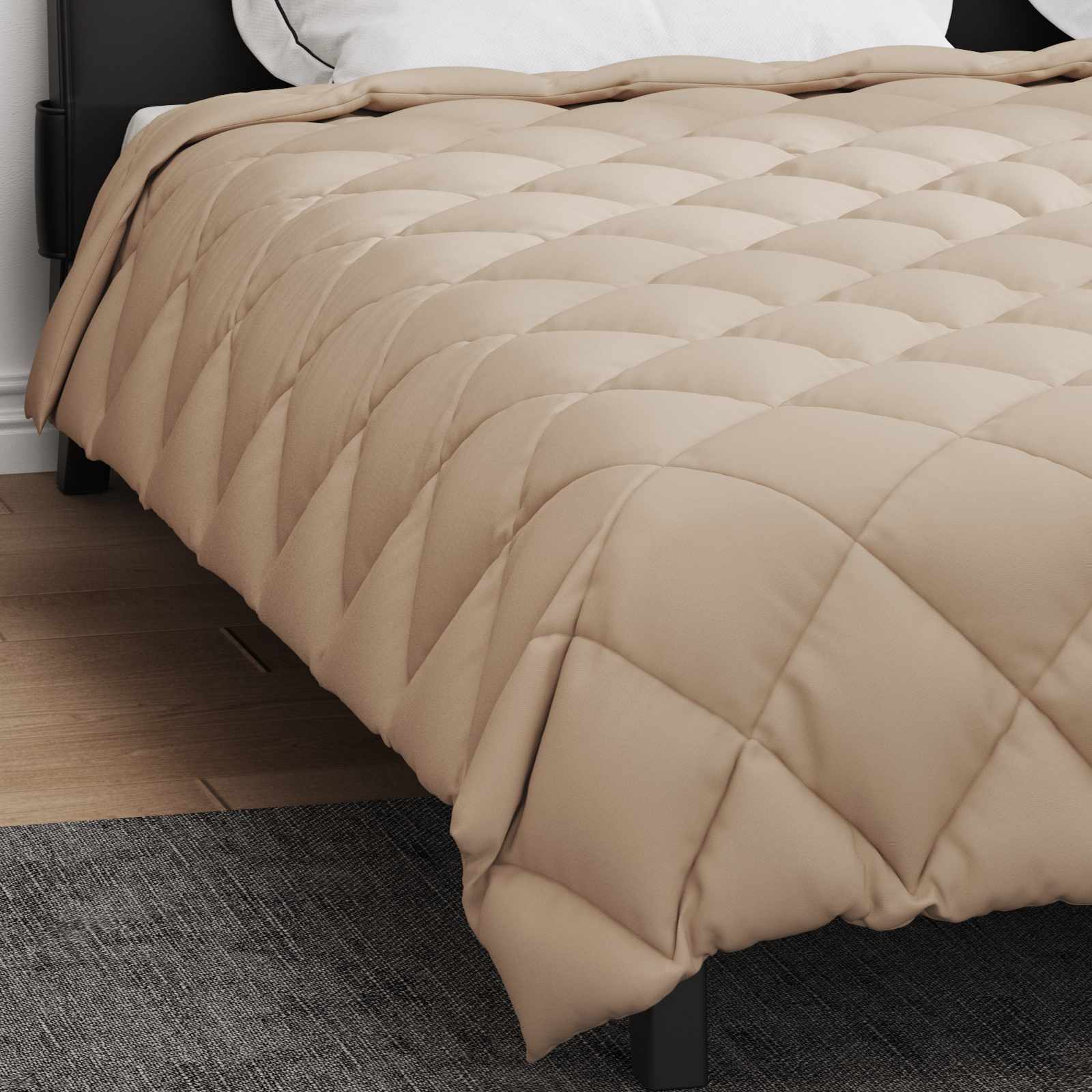 Edredom de inverno 200 x 240 cm 450 gsm cinzento-acastanhado