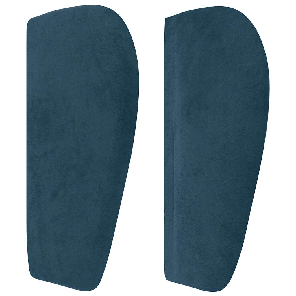 Cabeceira de cama c/ abas veludo 103x23x78/88cm azul-escuro