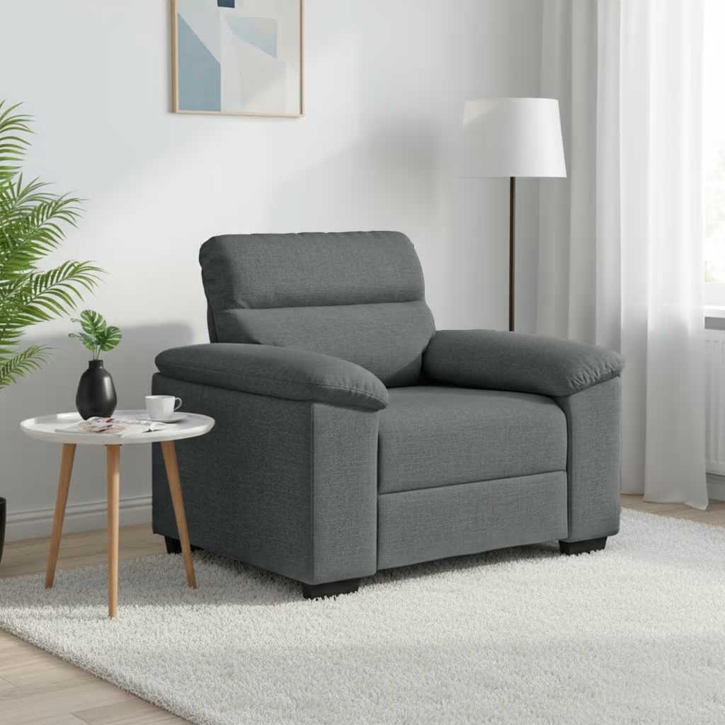 Poltrona 100x81x84 cm tecido cinzento-escuro