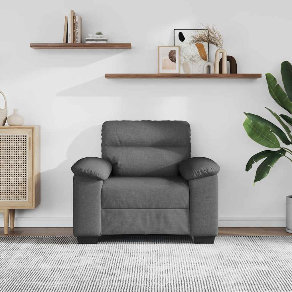Poltrona 100x81x84 cm tecido cinzento-escuro