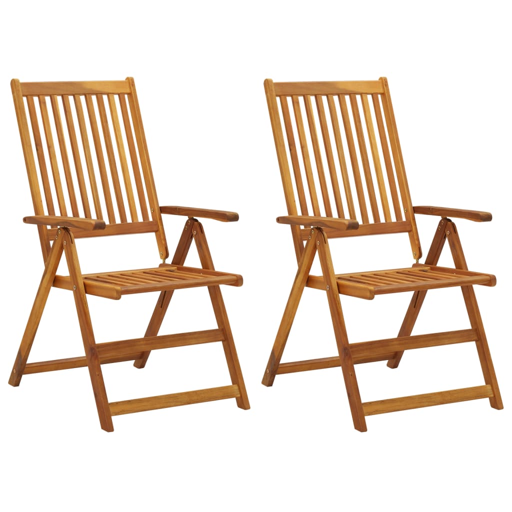 Cadeiras jardim reclináveis c/ almofadões 2 pcs acácia maciça