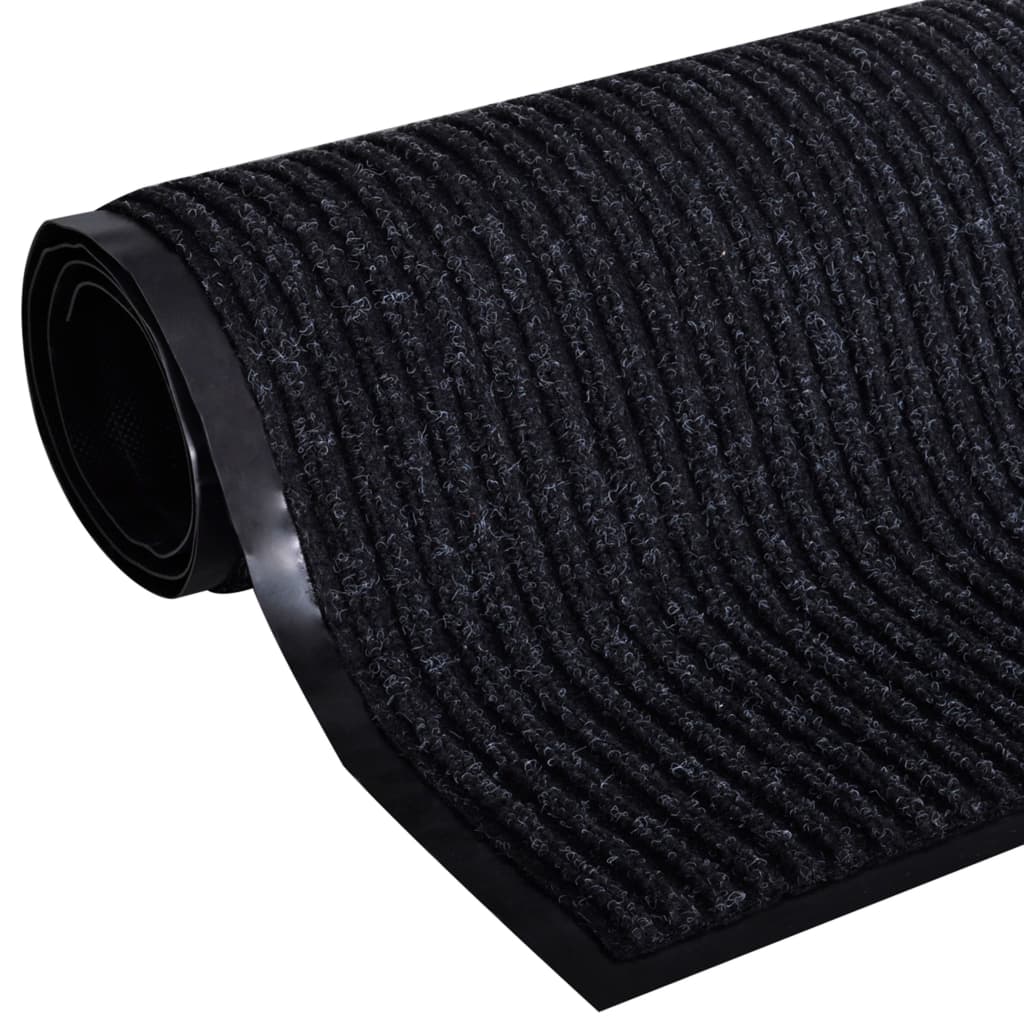 Tapete de porta preto 117x220 cm PVC