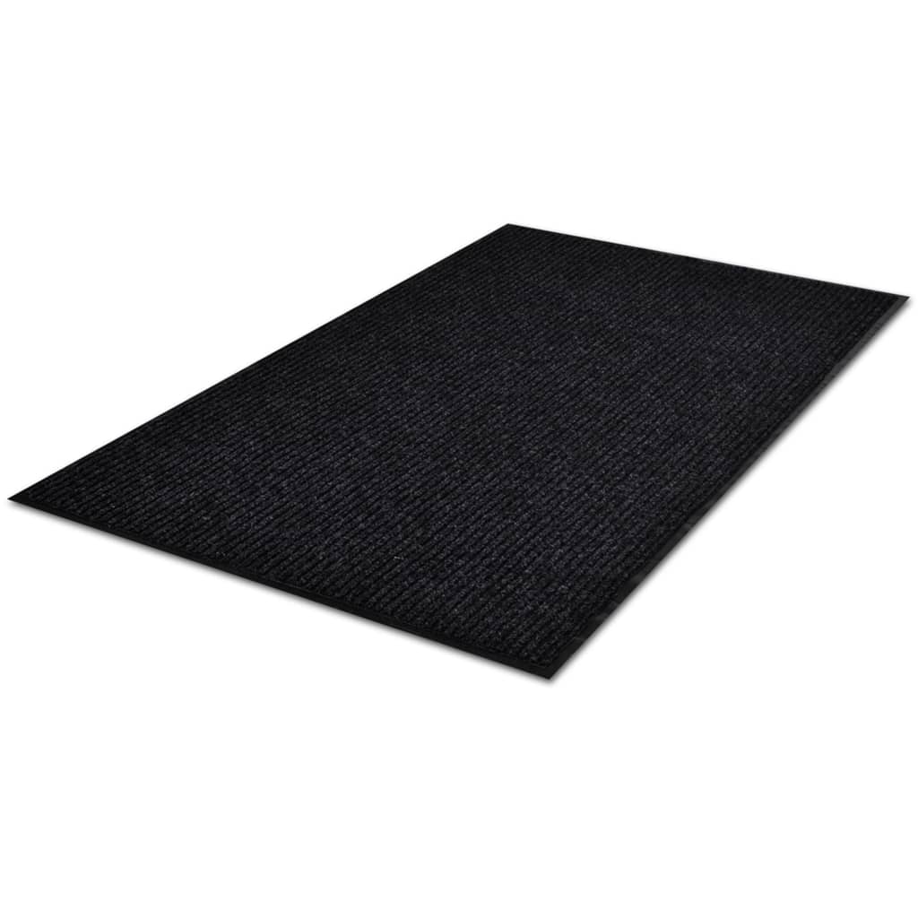 Tapete de porta preto 117x220 cm PVC