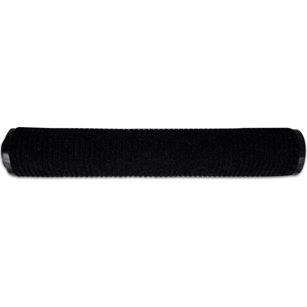 Tapete de porta preto 117x220 cm PVC