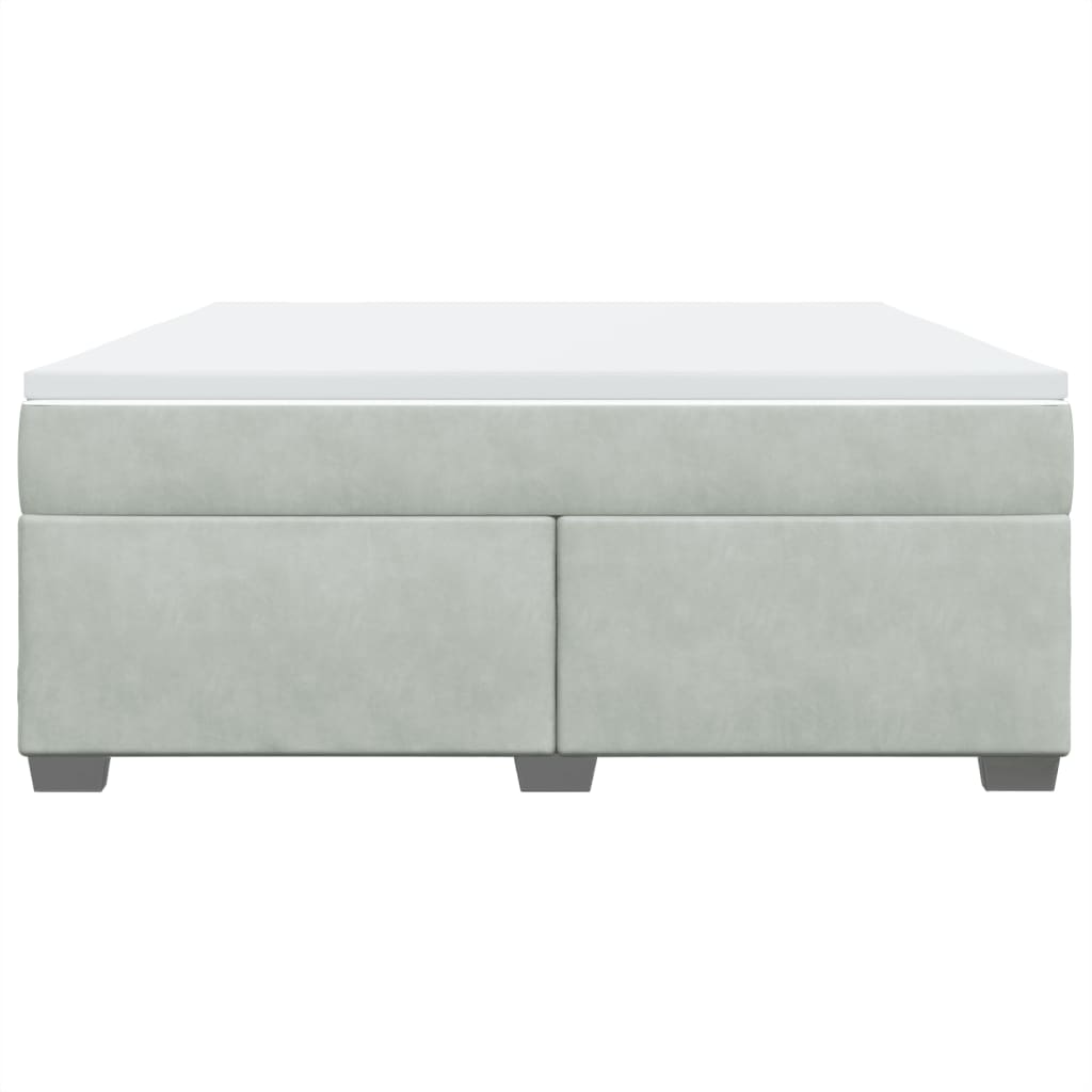 Cama com molas/colchão 180x200 cm veludo cinzento-claro
