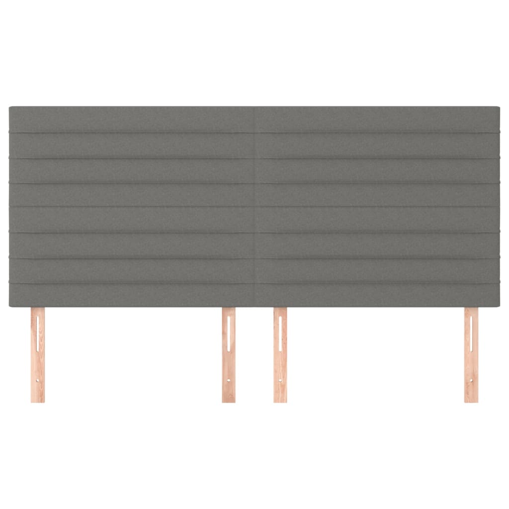 Cabeceira cinza escuro 160x5x118/128 cm tecido