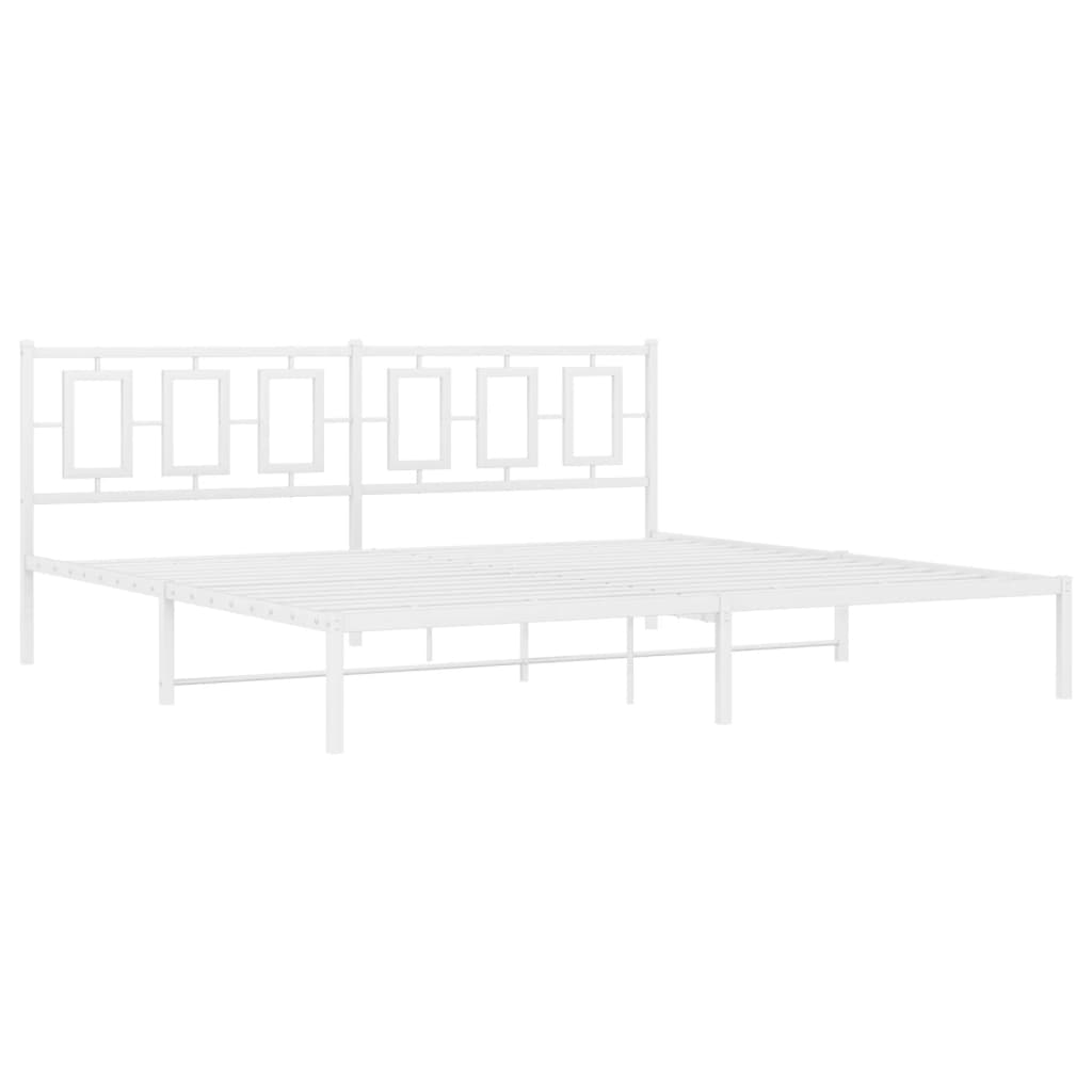 Estrutura de cama com cabeceira 193x203 cm metal branco