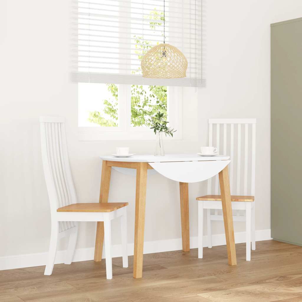 Cadeiras de jantar 2 pcs madeira de seringueira maciça branco