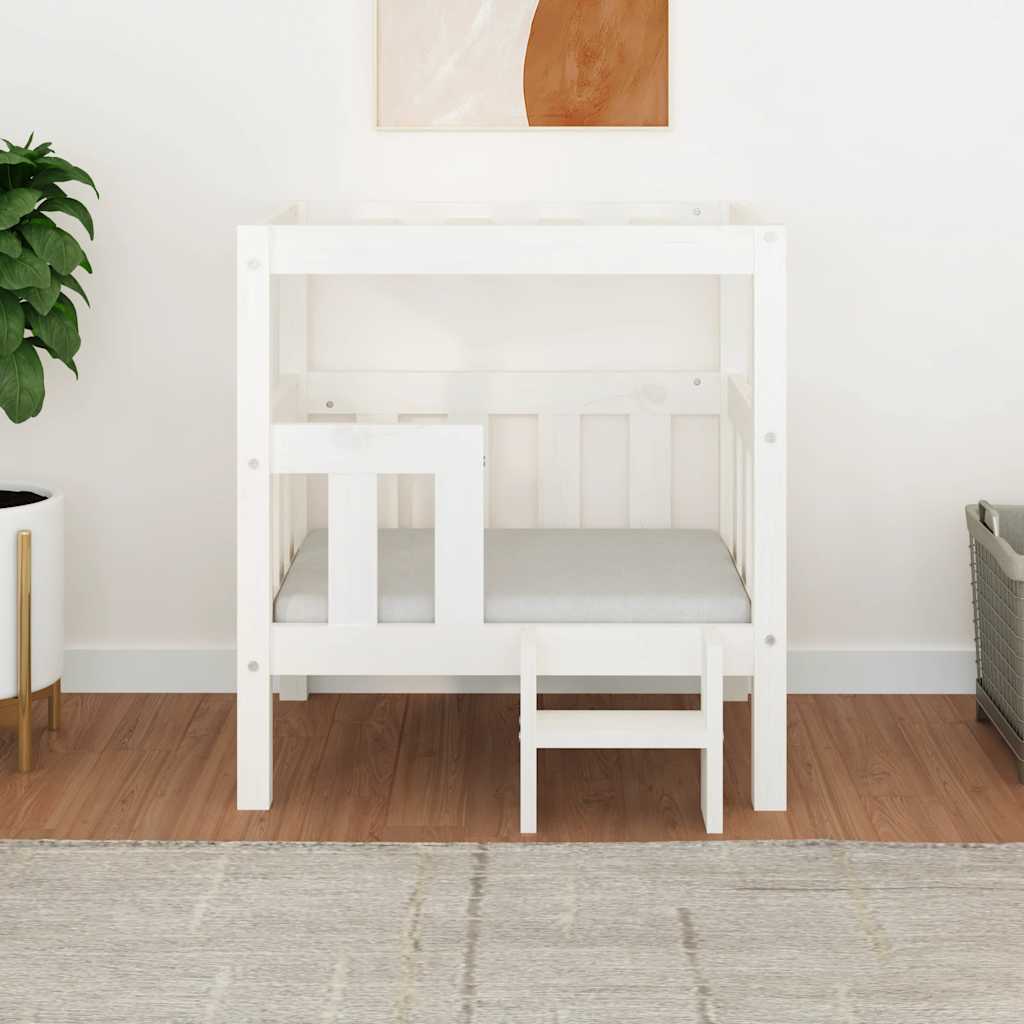 Cama para cães 65,5x50,5x70 cm madeira de pinho maciça branco