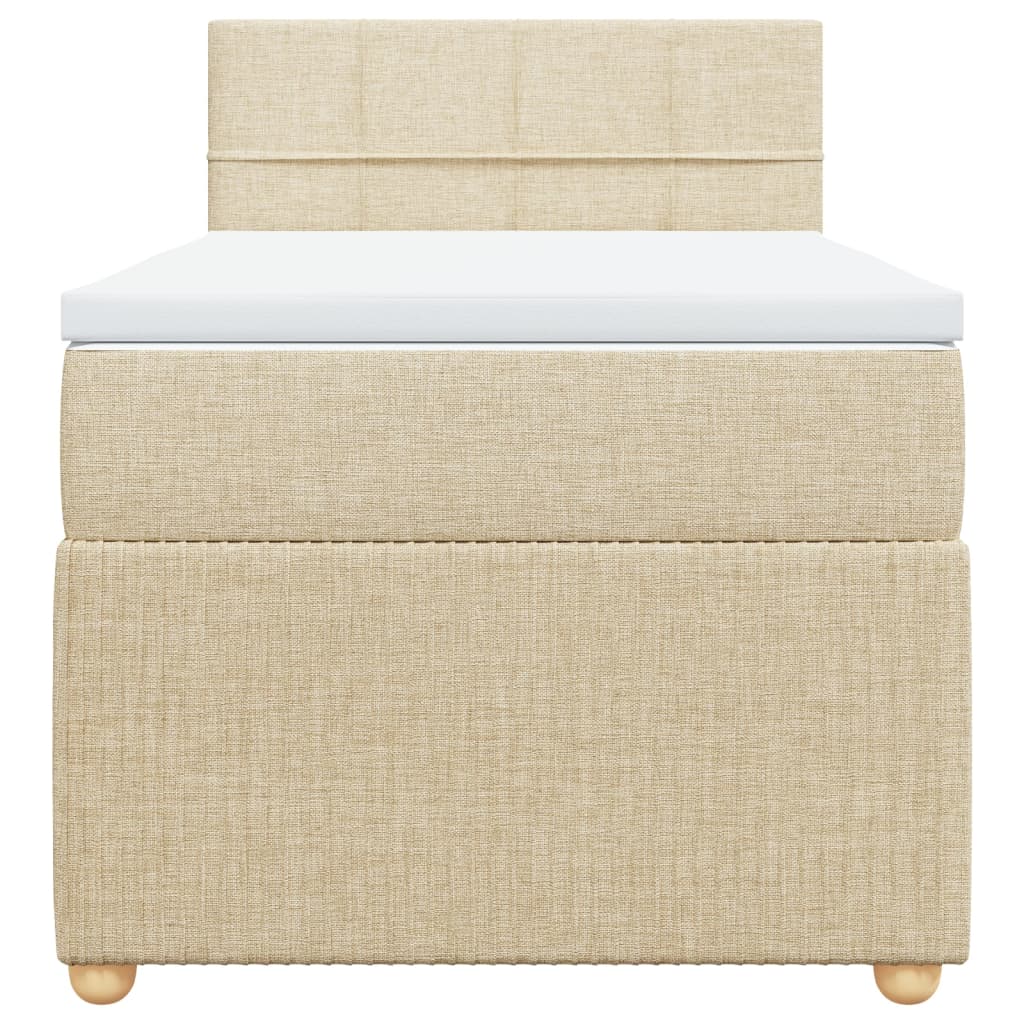 Cama com molas/colchão 80x200 cm tecido cor crème