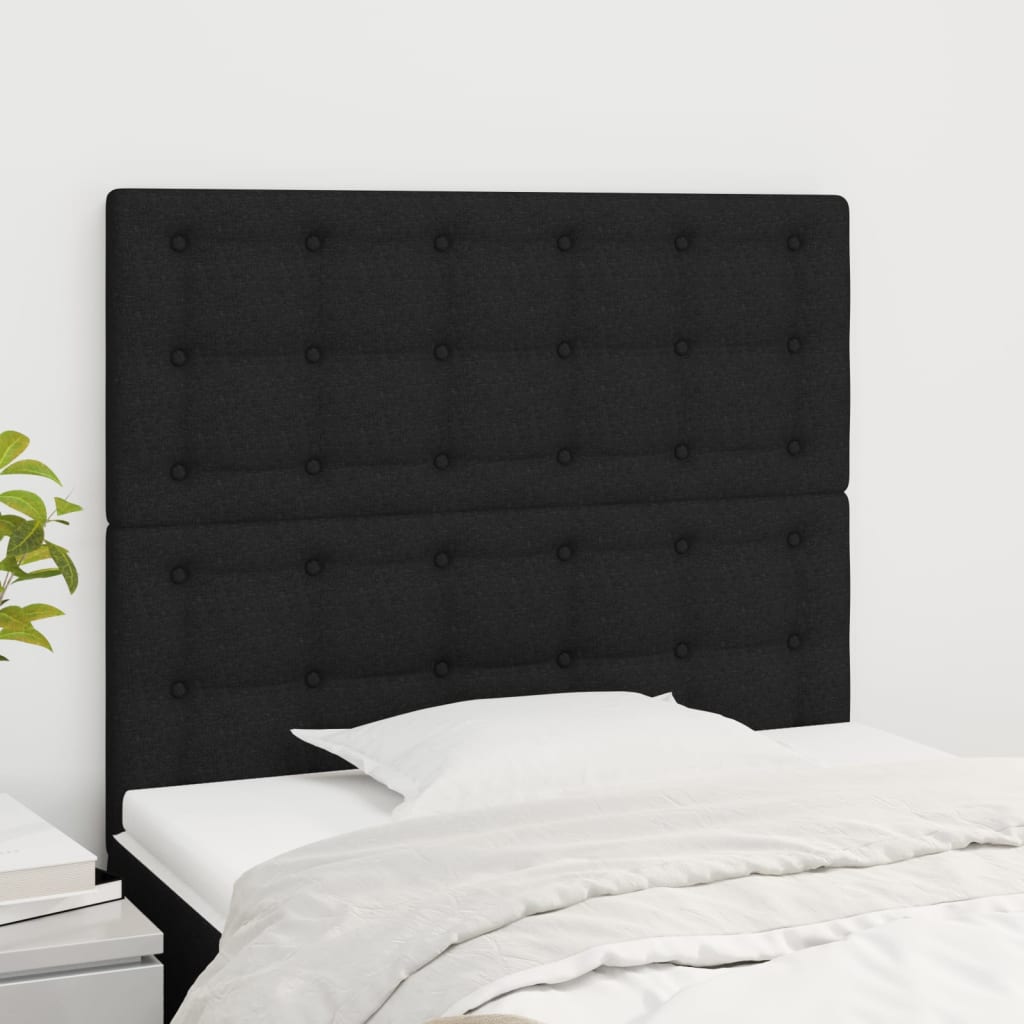 Cabeceira preta 100x5x118/128 cm tecido