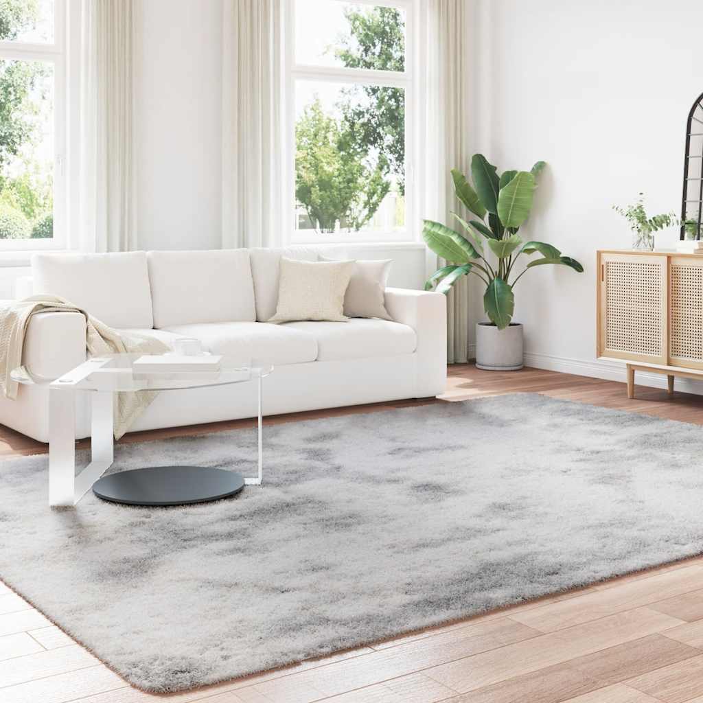 Tapete shaggy de pelo alto navarra 240x340cm cinzento prateado