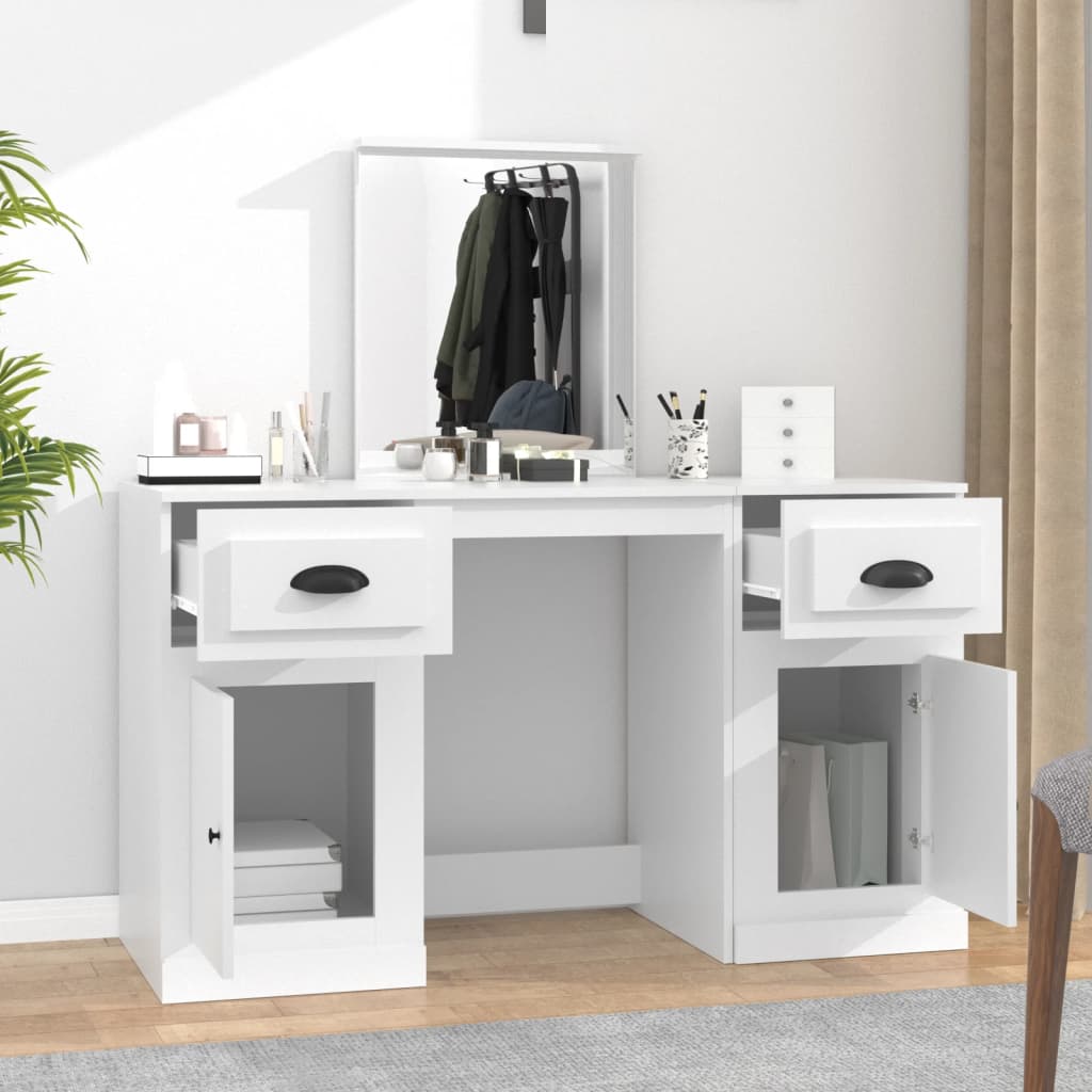 Toucador com espelho 130x50x132,5 cm cor branco