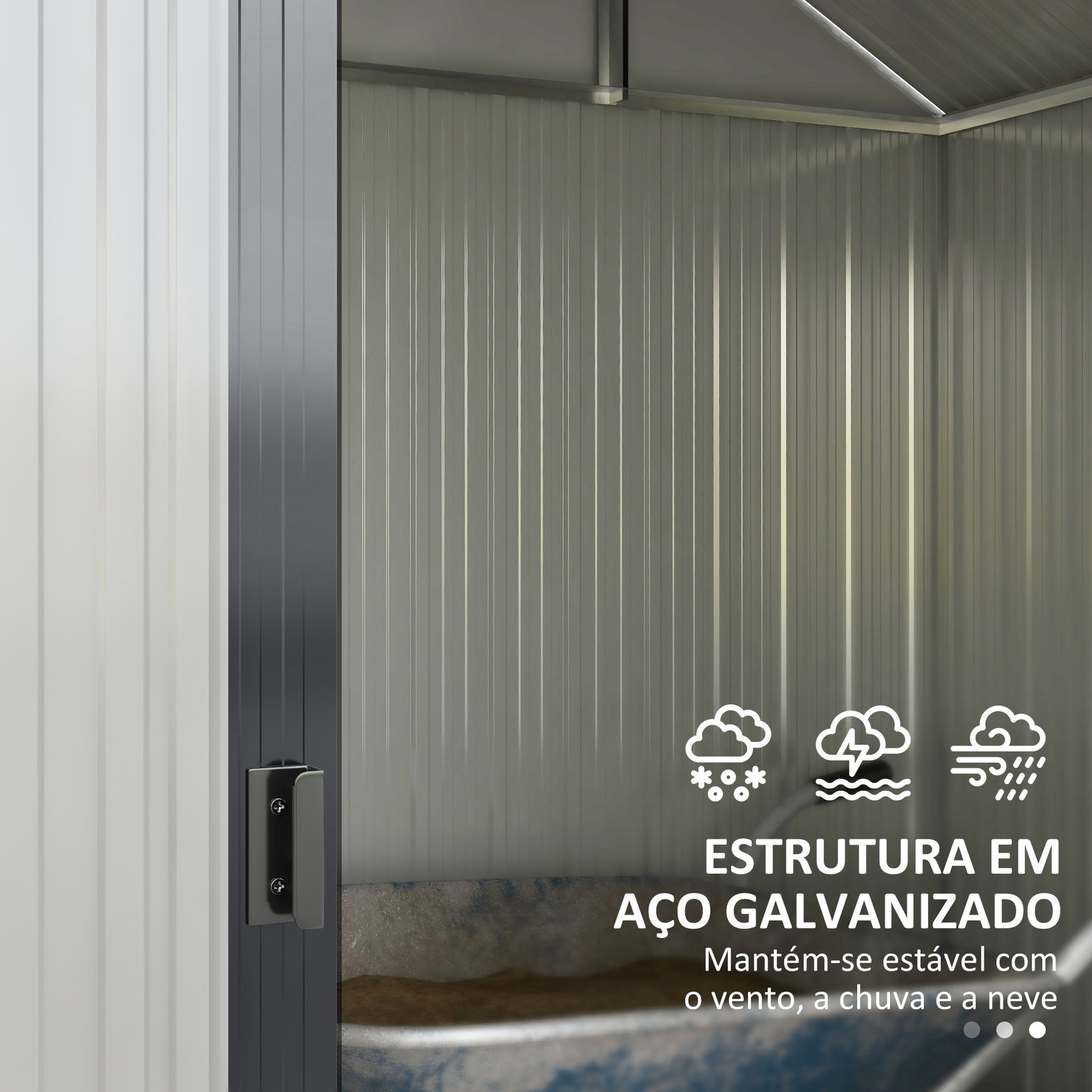 Abrigo de jardim 2,7 m² 238x132x198,5 cm com base prateleiras ajustáveis 2 portas e 2 janelas de ventilação cinza escuro
