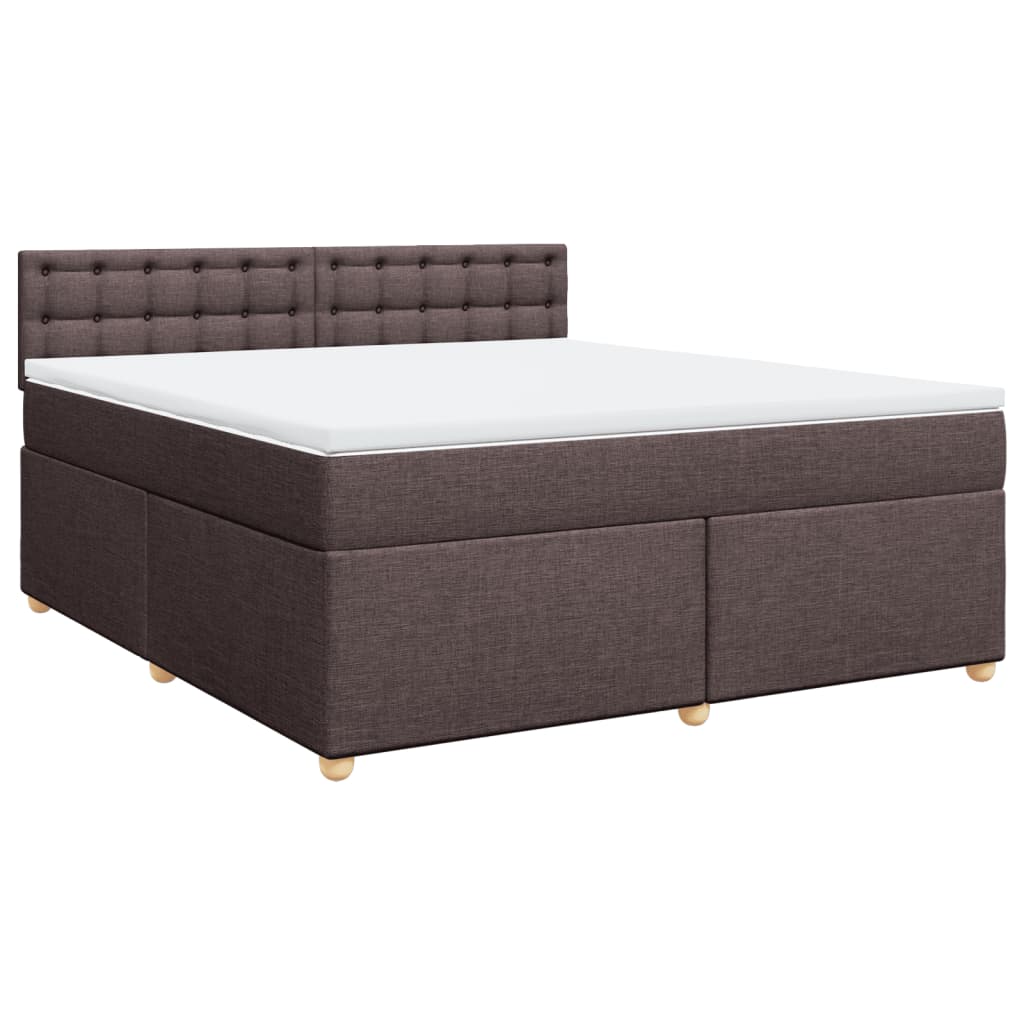 Cama com molas/colchão 180x200 cm tecido castanho-escuro