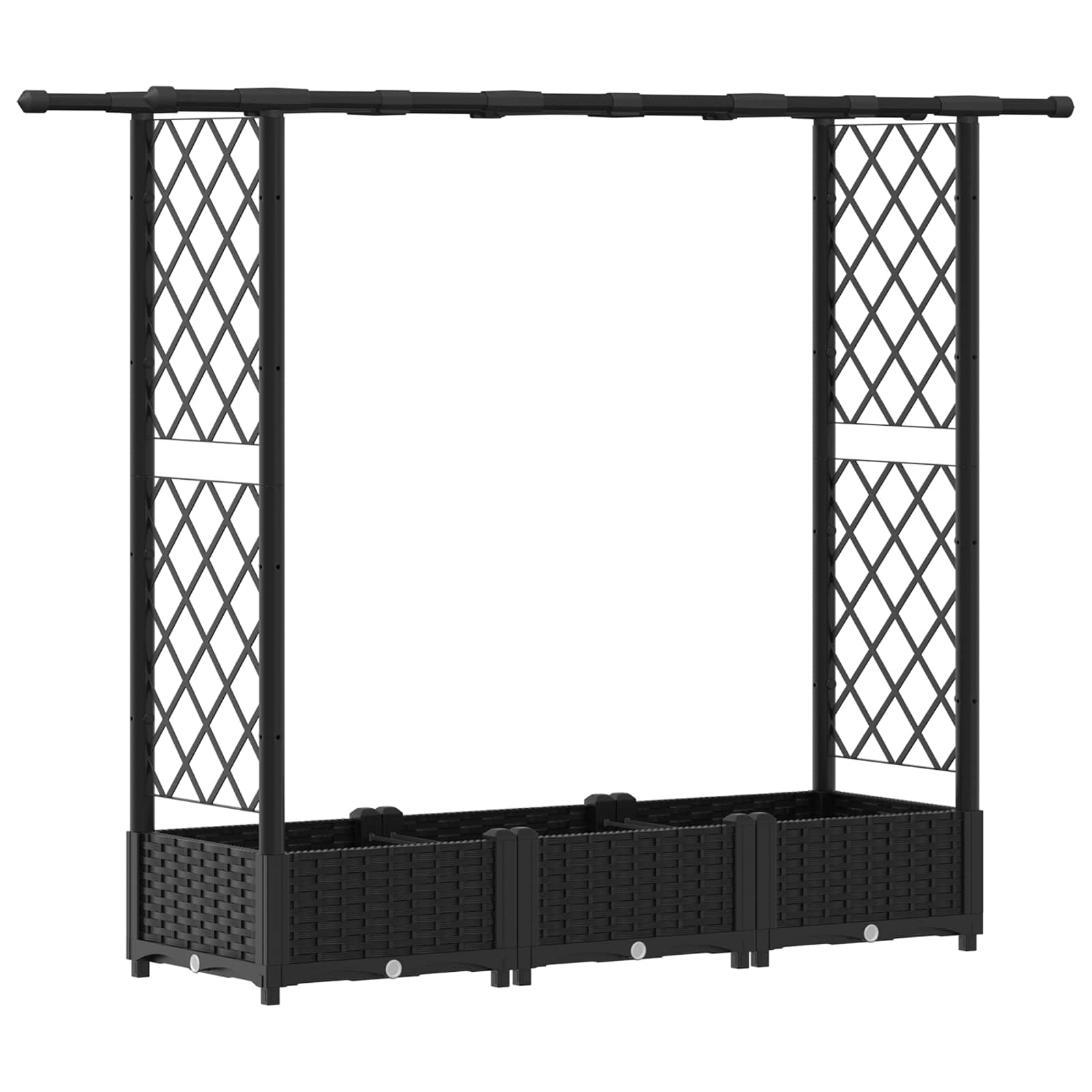 Cama elevada com treliça e telhado preto 164 x 40 x 121 cm PP