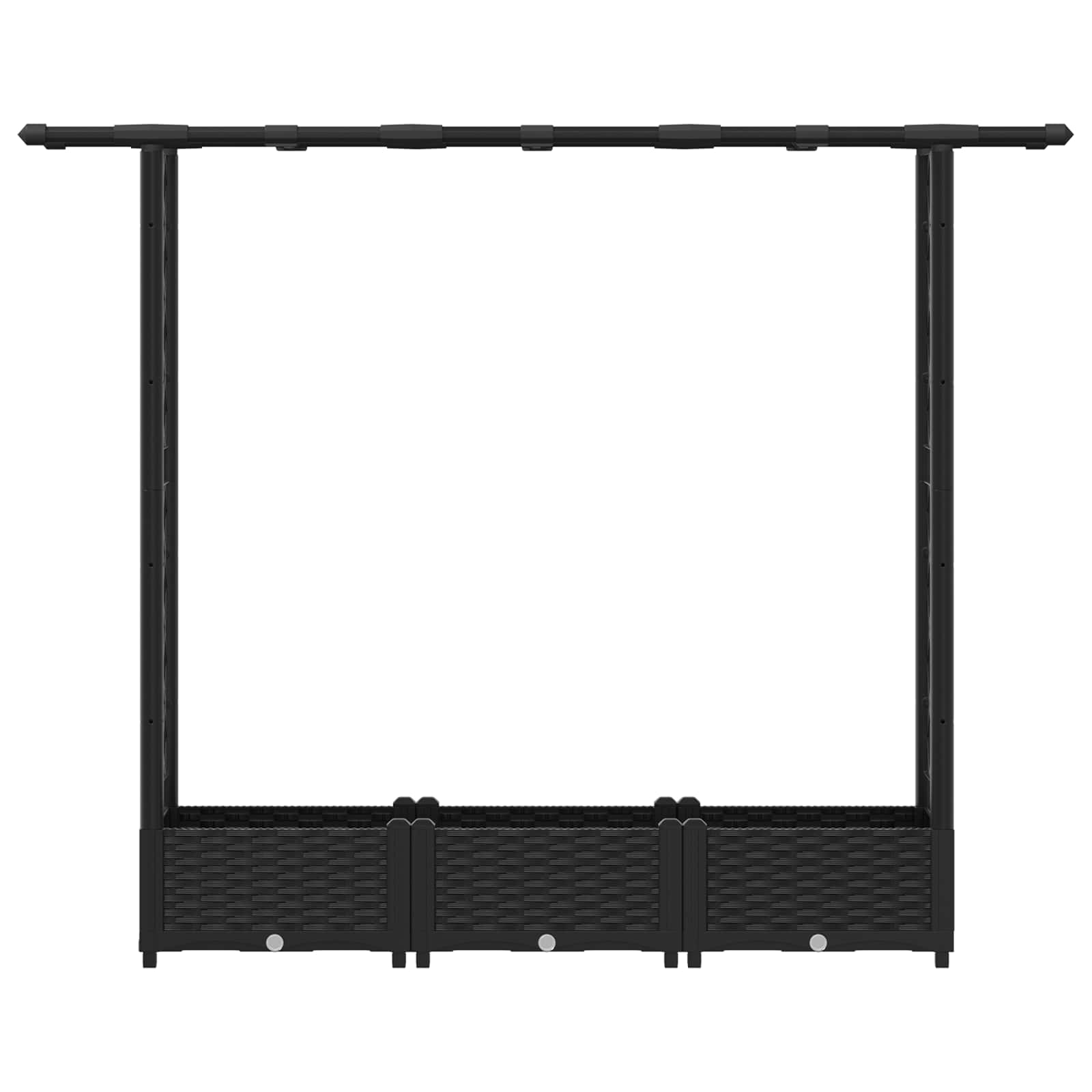 Cama elevada com treliça e telhado preto 164 x 40 x 121 cm PP