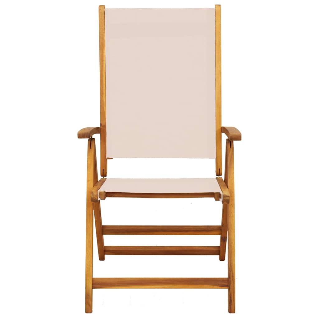 Cadeiras de jardim dobráveis 6 pcs acácia maciça e textilene