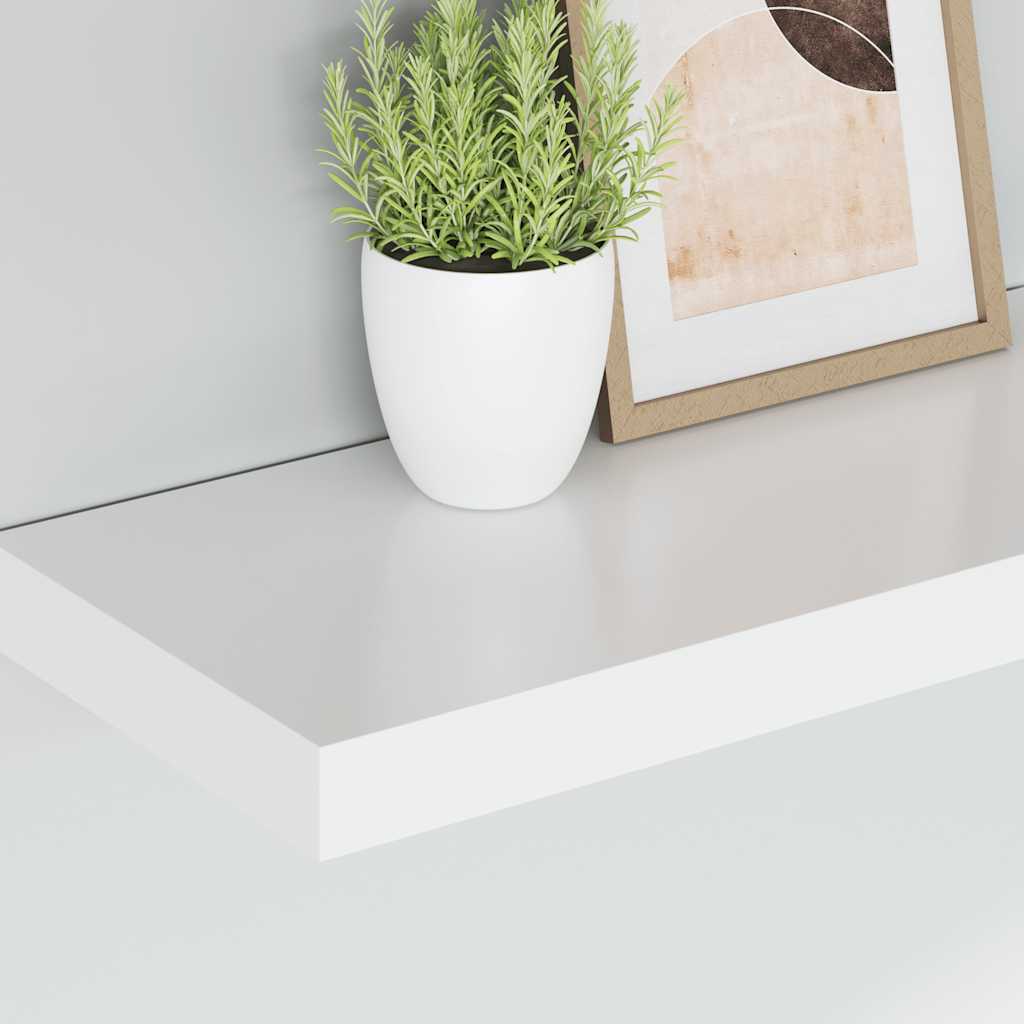 Prateleiras de parede suspensas 2 pcs 50x23,5x3,8cm MDF branco