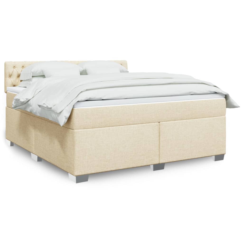 Cama com molas/colchão 180x200 cm tecido cor creme