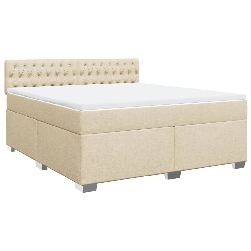 Cama com molas/colchão 180x200 cm tecido cor creme